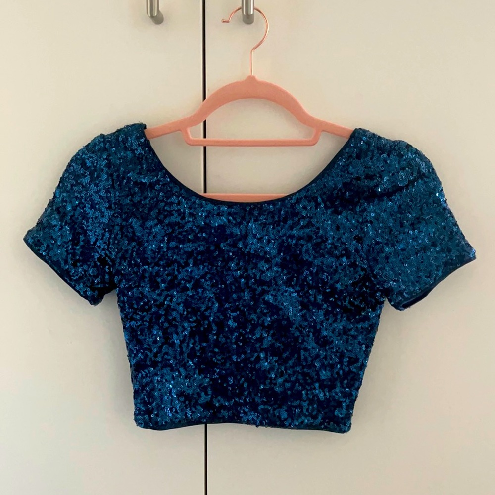 Blue sparkly top